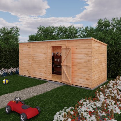 16 x 6 Shire Value Windowless Overlap Pent Shed