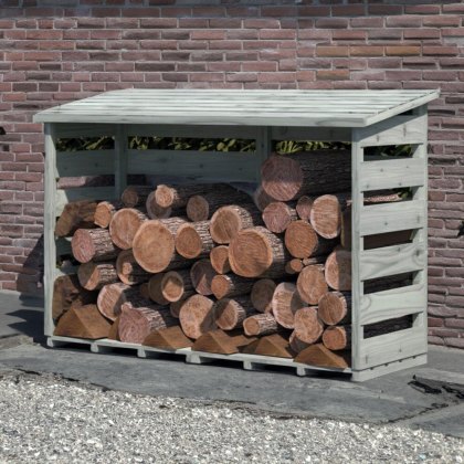 6 x 3 Shire Large Pent Log Store - Pressure Treated