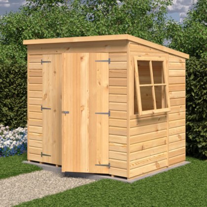 7 x 5 Shire Shiplap Pent Shed with Double Doors