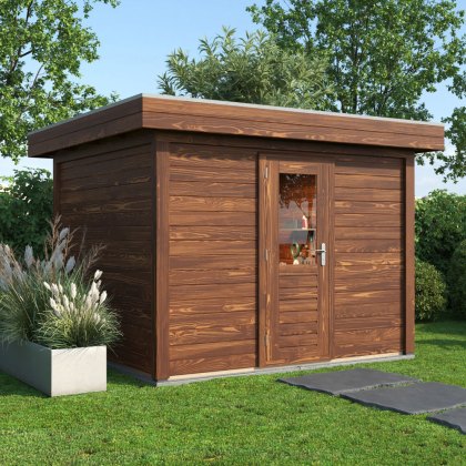 3m x 3m Lugarde Select Kent Summerhouse in 28mm & 44mm Wall Thickness - Treated Brown