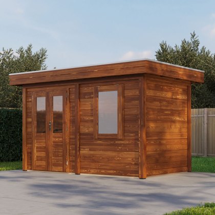 4m x 2m Lugarde Select Aberdeen Summerhouse in 28mm & 44mm Wall Thickness - Brown