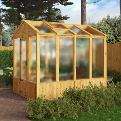 8 x 6 Mercia Woodsman Wooden Greenhouse - Polycarbonate