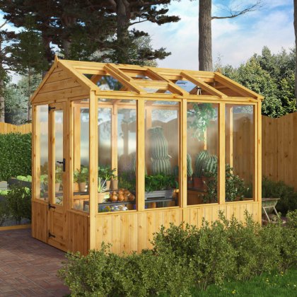 8 x 6 Mercia Woodsman Wooden Greenhouse - Styrene