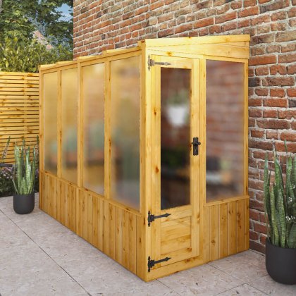 8 x 4 Mercia Woodsman Lean to Wooden Greenhouse - Polycarbonate