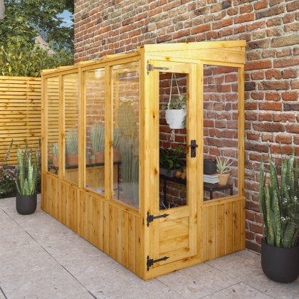 8 x 4 Mercia Woodsman Lean to Wooden Greenhouse - Styrene