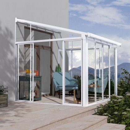 10 x 10 (3.05m x 3.05m) Palram Canopia SanRemo Verandah White Sun Room