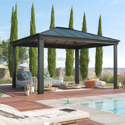 12 x 14 Palram Canopia Dallas Grey Garden Gazebo 12 x 14 Palram Canopia Dallas Grey Garden Gazebo
