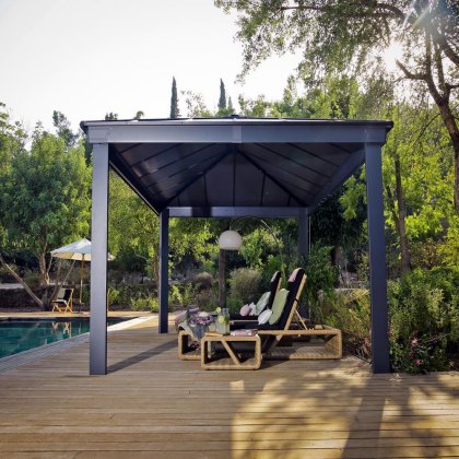 12 x 16 Palram Canopia Dallas Grey Garden Gazebo 12 x 16 Palram Canopia Dallas Grey Garden Gazebo