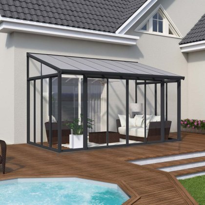 10 x 14 (3m x 4.2m) Palram Canopia SanRemo Verandah Grey Sun Room