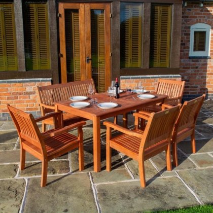 Rowlinson Willington 6 Seater Rectangular Dining Table & Chairs Set Rowlinson Willington 6 Seater Rectangular Dining Table & Chairs Set