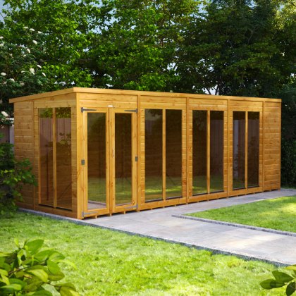Powersheds 18x6 Pent Summerhouse with Toughened Glass Powersheds 18x6 Pent Summerhouse with Toughened Glass