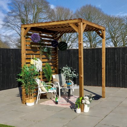 7 x 7 (2.0m x 2.0m) Mercia Modern Wooden Pergola - Pressure Treated 7 x 7 (2.0m x 2.0m) Mercia Modern Wooden Pergola - Pressure Treated