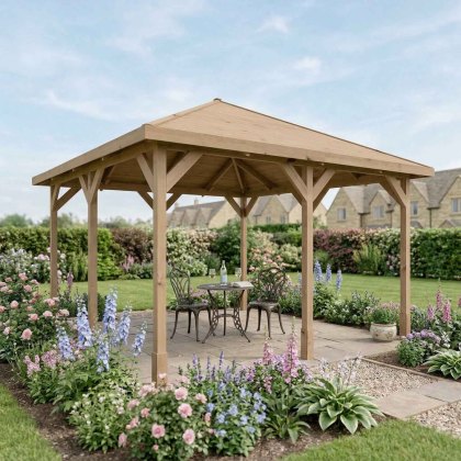 13 x 13 (4m x 4m) Mercia Traditional Wooden Gazebo - Pressure Treated 13 x 13 (4m x 4m) Mercia Traditional Wooden Gazebo - Pressure Treated