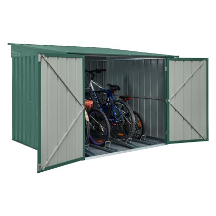 6 x 6 Globel Metal Bike Shed in Green 6 x 6 Globel Metal Bike Shed in Green
