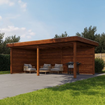 19 x 12 (5.88m x 3.50m) Lugarde Select Reading Gazebo Treated Brown 19 x 12 (5.88m x 3.50m) Lugarde Select Reading Gazebo Treated Brown