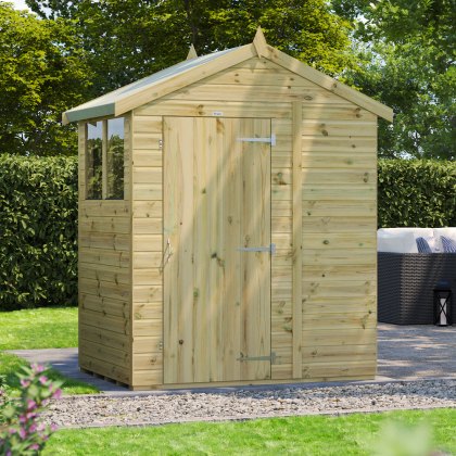 4 x 6 Powersheds Premium Tongue & Groove Apex Wooden Shed - Pressure Treated 4 x 6 Powersheds Premium Tongue & Groove Apex Wooden Shed - Pressure Treated