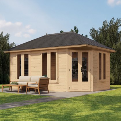 16 x 10 Lugarde Select Falkirk Summerhouse in 44mm Wall Thickness (4.8m x 3m) 16 x 10 Lugarde Select Falkirk Summerhouse in 44mm Wall Thickness (4.8m x 3m)