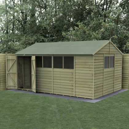 15 x 10 Forest 4Life Reverse Apex Shed with Double Doors 25yr Guarantee 15 x 10 Forest 4Life Reverse Apex Shed with Double Doors 25yr Guarantee