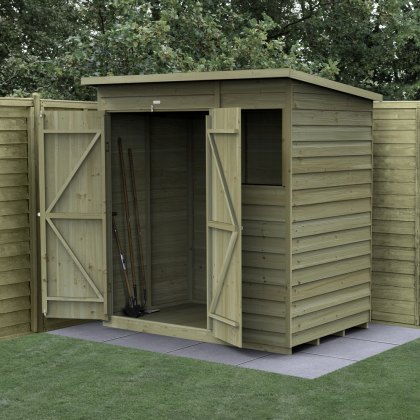 6 x 4 Forest 4Life Pent Shed with Double Doors 25yr Guarantee 6 x 4 Forest 4Life Pent Shed with Double Doors 25yr Guarantee