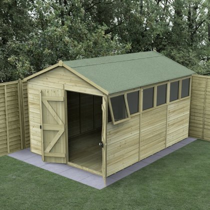 12 x 8 Forest Timberdale 25yr Guarantee Tongue & Groove Pressure Treated Double Door Apex Shed 12 x 8 Forest Timberdale 25yr Guarantee Tongue & Groove Pressure Treated Double Door Apex Shed