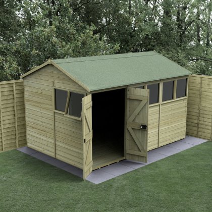 12 x 8 Forest Timberdale Tongue & Groove Pressure Treated Double Door Reverse Apex Shed 12 x 8 Forest Timberdale Tongue & Groove Pressure Treated Double Door Reverse Apex Shed