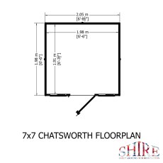 7x7 Shire Chatsworth Summerhouse - footprint