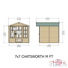 7x7 Shire Chatsworth Summerhouse - dimensions