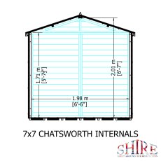 7x7 Shire Chatsworth Summerhouse - internal dimensions
