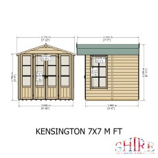 7x7 Shire Kensington Summerhouse - dimensions
