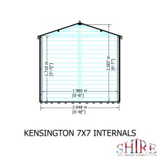 7x7 Shire Kensington Summerhouse - internal dimensions