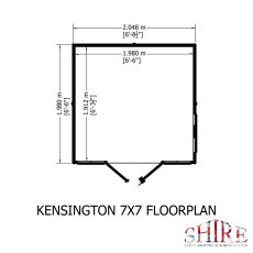 7x7 Shire Kensington Summerhouse - footprint