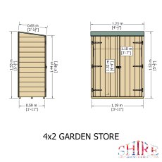 2x4 Shire Garden Store - dimensions