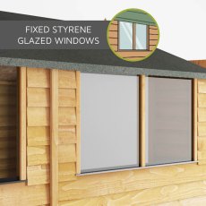 6x4 Mercia Overlap Shed - Fixed Styrene Glazed Windows