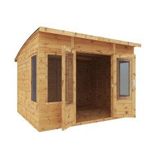 10x8 Mercia Helios Summerhouse - isolated angle view, doors open