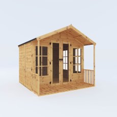 8x8 Mercia Premium Traditional Summerhouse with Veranda - isolated angle view