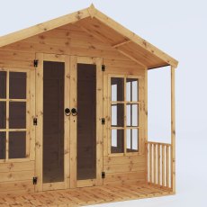 8x8 Mercia Premium Traditional Summerhouse with Veranda - isolated angle view, close up