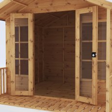 8x8 Mercia Premium Traditional Summerhouse with Veranda - isolated door view