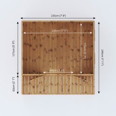 8x8 Mercia Premium Traditional Summerhouse with Veranda - footprint