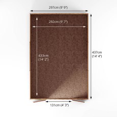 15x10 Mercia Modular Overlap Shed - footprint