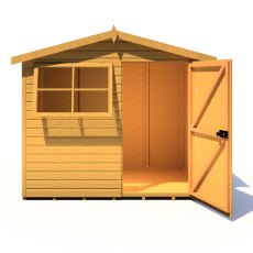 6x8 Shire Wroxham Professional Shed - isolated front view, doors open