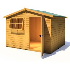 8x10 Shire Wroxham Professional Shed - isolated angle view, doors open