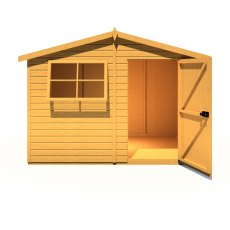 8x10 Shire Wroxham Professional Shed - isolated front view, doors open