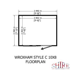 8x10 Shire Wroxham Professional Shed - footprint