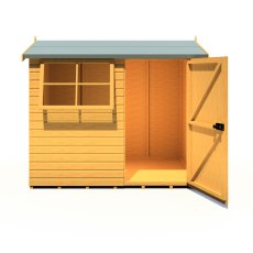 8x6 Shire Suffolk Professional Shed - isolated front view, doors open