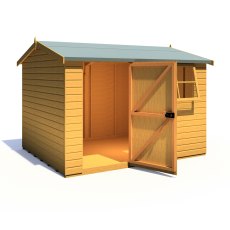 8x10 Shire Suffolk Professional Shed - isolated angle view, doors open