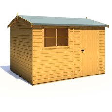 8x10 Shire Suffolk Professional Shed - isolated angle view, doors closed
