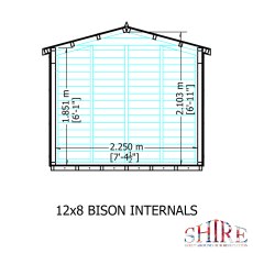 Shire 12 x 8 (3.59m x 2.39m) Shire Bison Professional Apex Shed