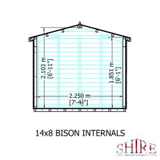 Shire 14 x 8 (4.33m x 2.39m) Shire Bison Professional Apex Shed