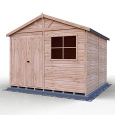 10x10 Shire Mammoth Professional Shed - isolated angle view, doors closed