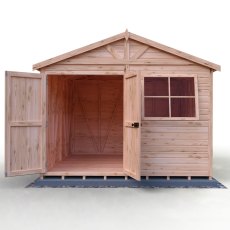10x10 Shire Mammoth Professional Shed - isolated front view, doors open